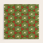 Atomic Christmas Dots in Retro Green, Cream, and Xmas Red  Wood Wall Art Gallery Image 1
