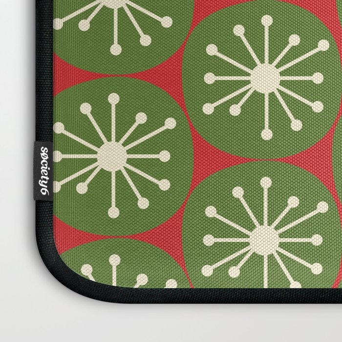 Atomic Christmas Dots in Retro Green, Cream, and Xmas Red  Laptop Sleeve Gallery Image 3