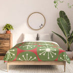 Atomic Christmas Dots in Retro Green, Cream, and Xmas Red  Comforter Gallery Image 3