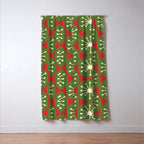 Atomic Christmas Dots in Retro Green, Cream, and Xmas Red  Window Curtain Gallery Image 3