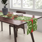 Atomic Christmas Dots in Retro Green, Cream, and Xmas Red  Table Runner Gallery Image 2