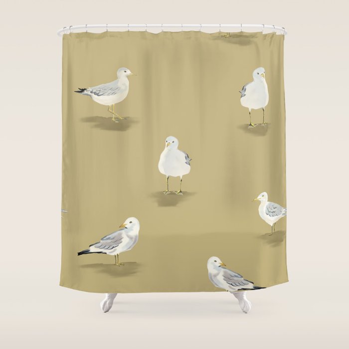 Coastal Seagulls  Shower Curtain Gallery Image 1