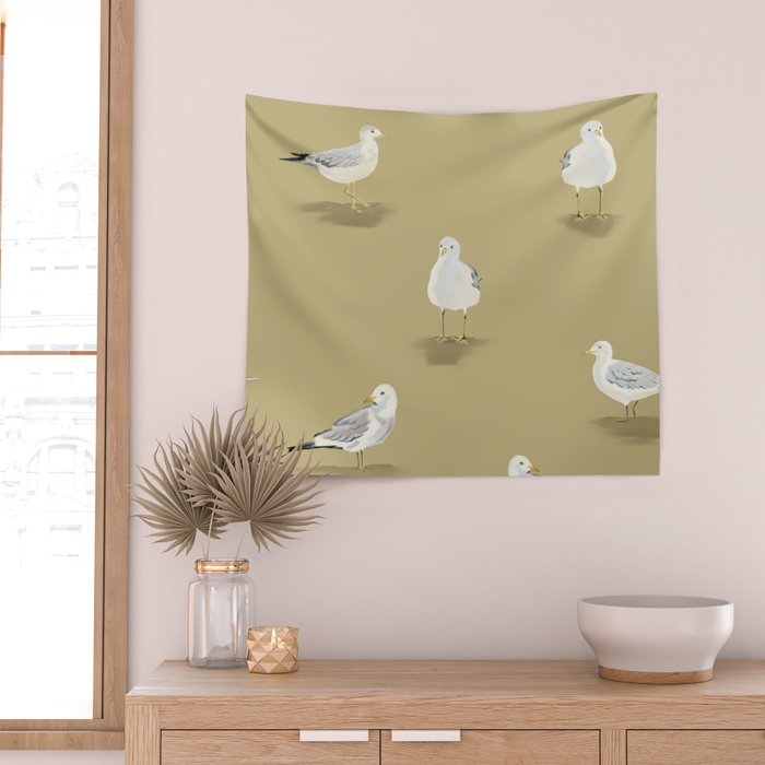 Coastal Seagulls  Wall Tapestry Gallery Image 2