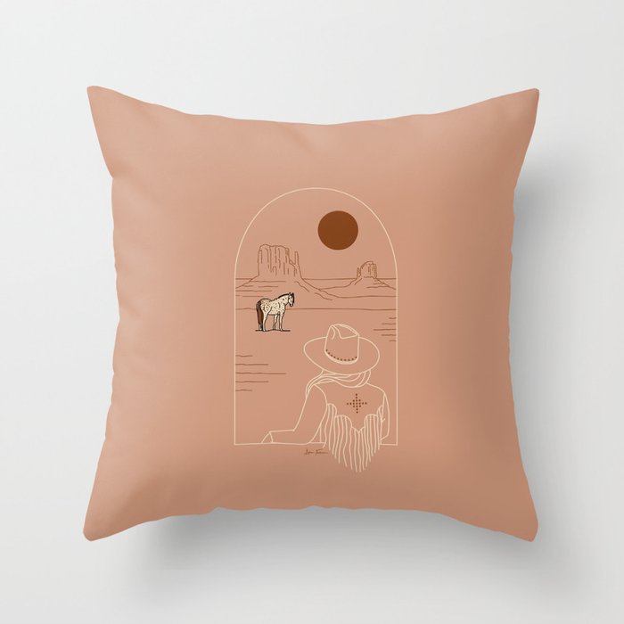 Lost Pony - Pink Clay Throw Pillow Gallery Image 6