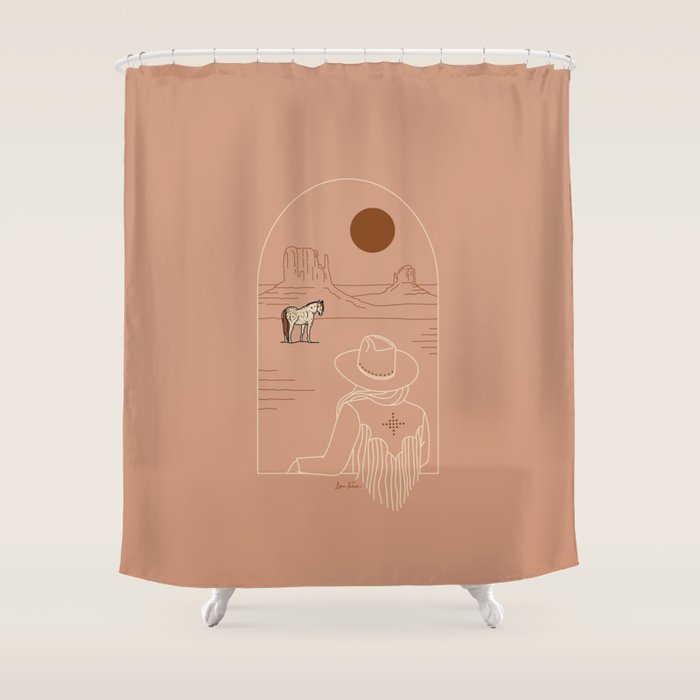 Lost Pony - Pink Clay Shower Curtain Gallery Image 1