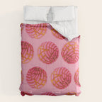 Pink concha bread mexican concha pan dulce mexican food lover Comforter Gallery Image 6