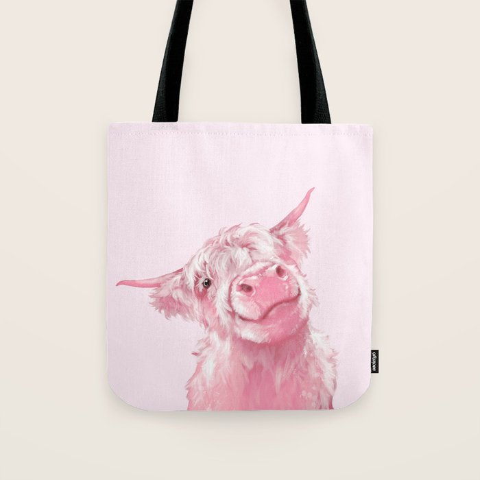 Highland Cow Pink Tote Bag Gallery Image 1