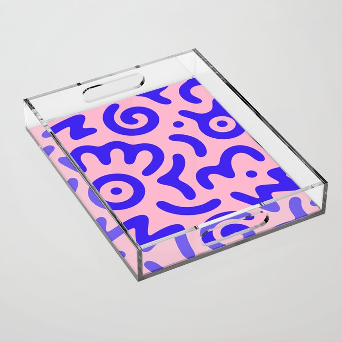 Colorful fun doodle symbol art pattern Acrylic Tray Gallery Image 1