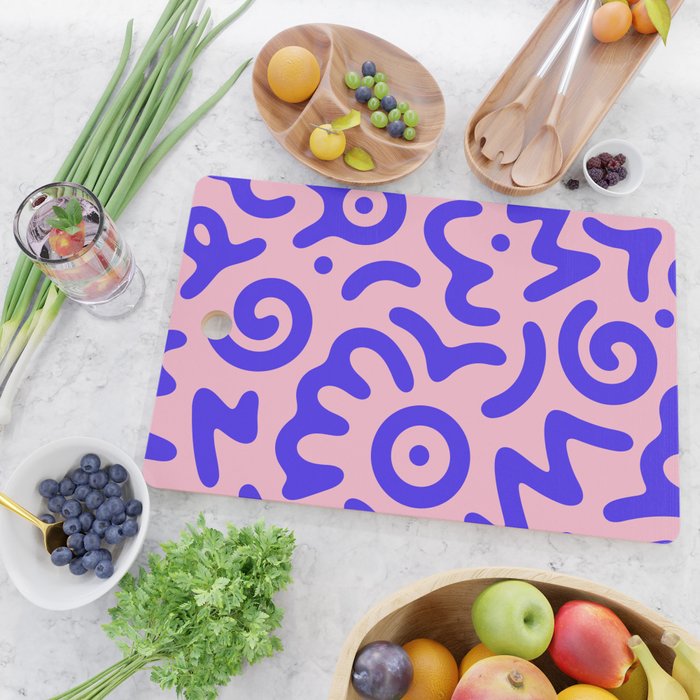 Colorful fun doodle symbol art pattern Cutting Board Gallery Image 2