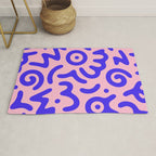 Colorful fun doodle symbol art pattern Rug Gallery Image 1
