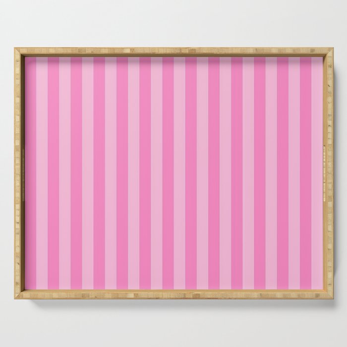 pink stripes Serving Tray Gallery Image 1