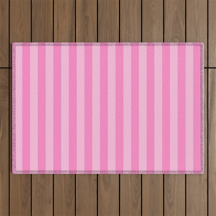 pink stripes Outdoor Rug Gallery Image 1