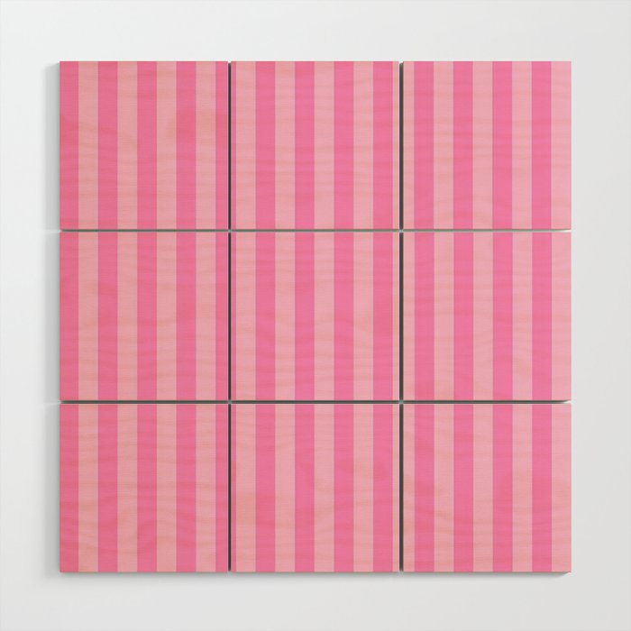 pink stripes Wood Wall Art Gallery Image 1