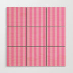 pink stripes Wood Wall Art Gallery Image 1