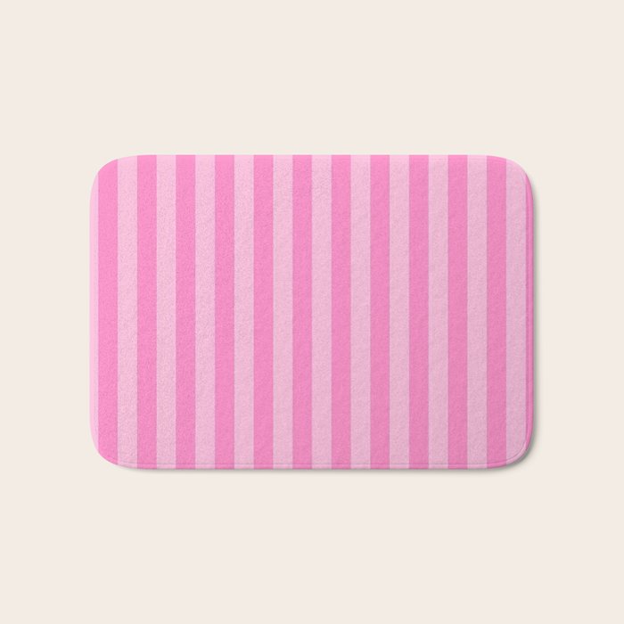 pink stripes Bath Mat Gallery Image 1