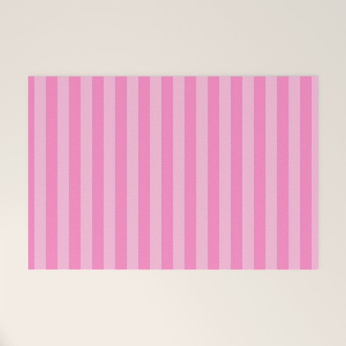 pink stripes Welcome Mat Gallery Image 1