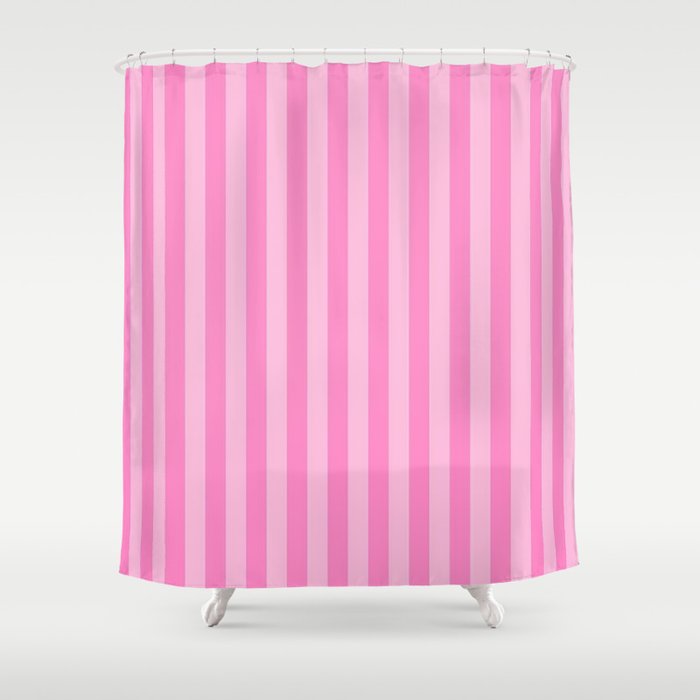 pink stripes Shower Curtain Gallery Image 1
