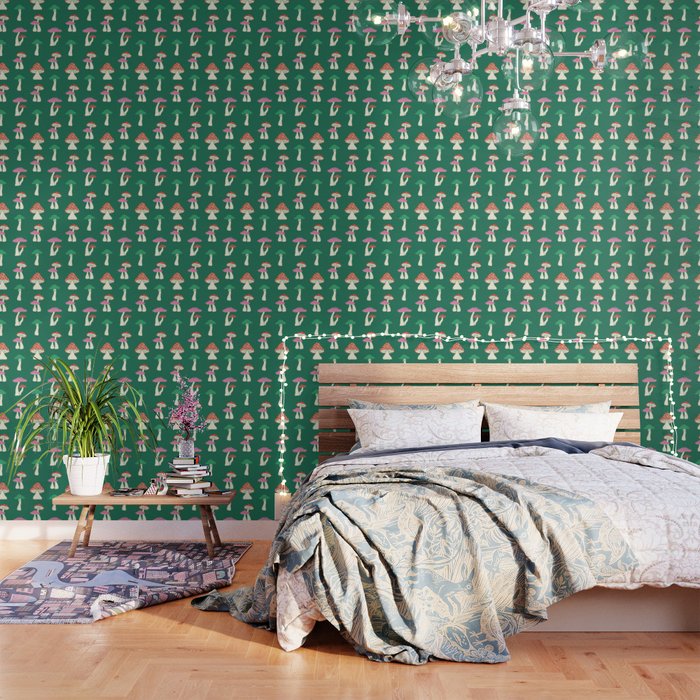 Festive Mushroom Pattern Wallpaper Gallery Image 1