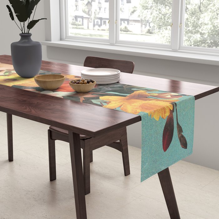 Baby's in bloom - Rainbow, flowers, birds,  butterflies Table Runner Gallery Image 2