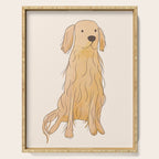 Life is golden dog drawing Serving Tray Gallery Image 1