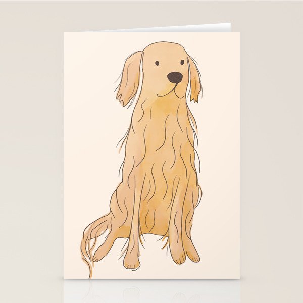 Life is golden dog drawing Stationery Card Gallery Image 2