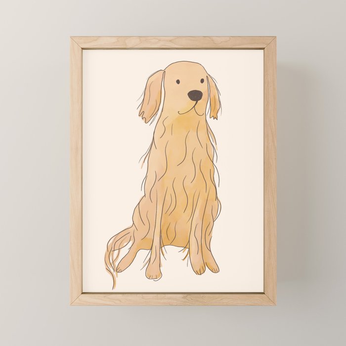 Life is golden dog drawing Mini Art Print Gallery Image 1