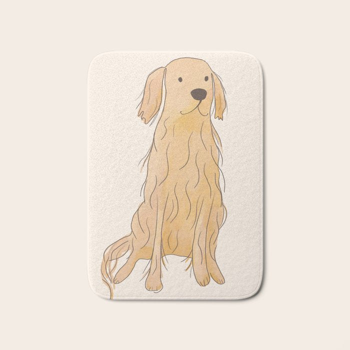 Life is golden dog drawing Bath Mat Gallery Image 1