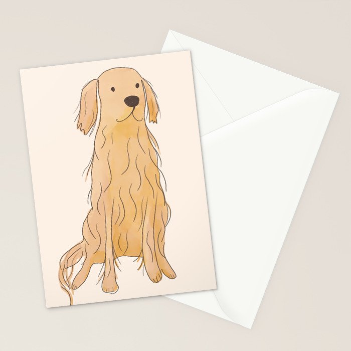 Life is golden dog drawing Stationery Card Gallery Image 2