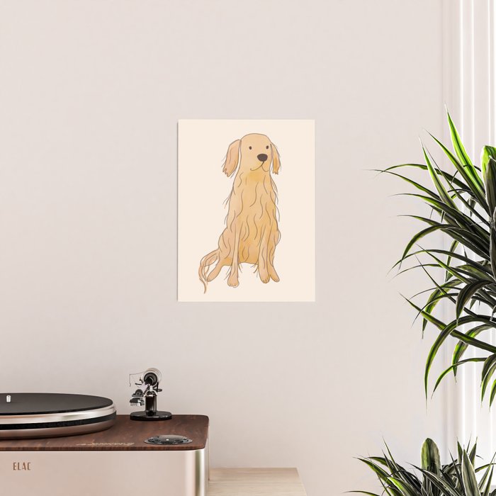 Life is golden dog drawing Poster Gallery Image 2