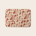 Mid Century Modern Loop Pattern in Deep Clay and Beige Bath Mat Gallery Image 1