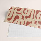 Mid Century Modern Loop Pattern in Deep Clay and Beige Wrapping Paper Gallery Image 2
