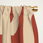 Mid Century Modern Loop Pattern in Deep Clay and Beige Window Curtain Gallery Image 2