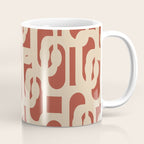 Mid Century Modern Loop Pattern in Deep Clay and Beige Coffee Mug Gallery Image 1