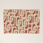 Mid Century Modern Loop Pattern in Deep Clay and Beige Welcome Mat Gallery Image 1