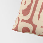 Mid Century Modern Loop Pattern in Deep Clay and Beige Pillow Sham Gallery Image 4