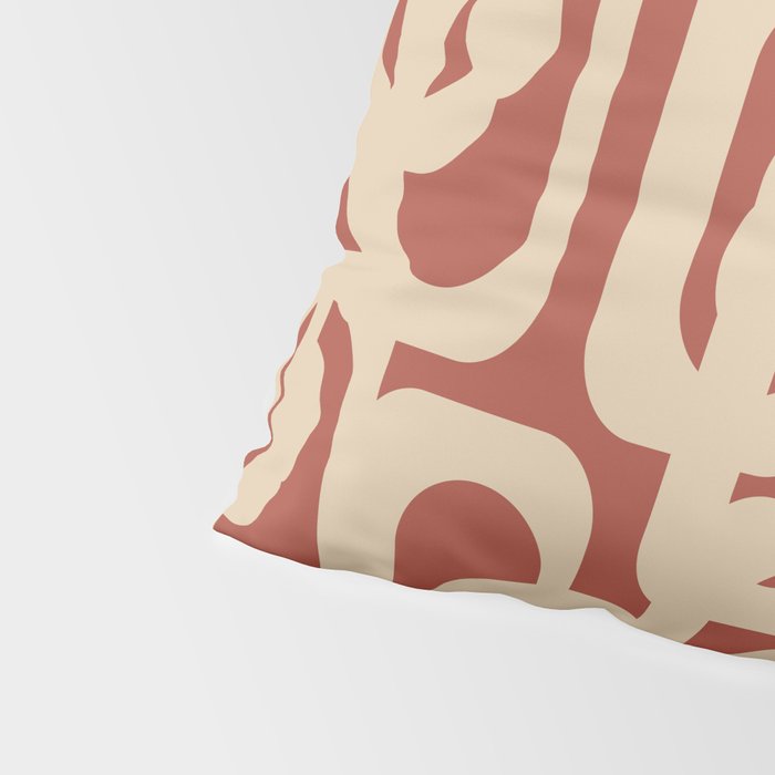 Mid Century Modern Loop Pattern in Deep Clay and Beige Pillow Sham Gallery Image 4