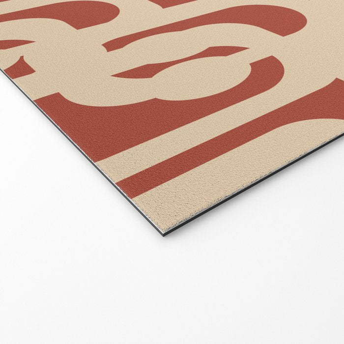 Mid Century Modern Loop Pattern in Deep Clay and Beige Welcome Mat Gallery Image 2