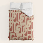 Mid Century Modern Loop Pattern in Deep Clay and Beige Comforter Gallery Image 6