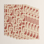 Mid Century Modern Loop Pattern in Deep Clay and Beige Wrapping Paper Gallery Image 3