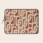 Mid Century Modern Loop Pattern in Deep Clay and Beige Laptop Sleeve Gallery Image 1