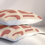 Mid Century Modern Loop Pattern in Deep Clay and Beige Pillow Sham Gallery Image 3