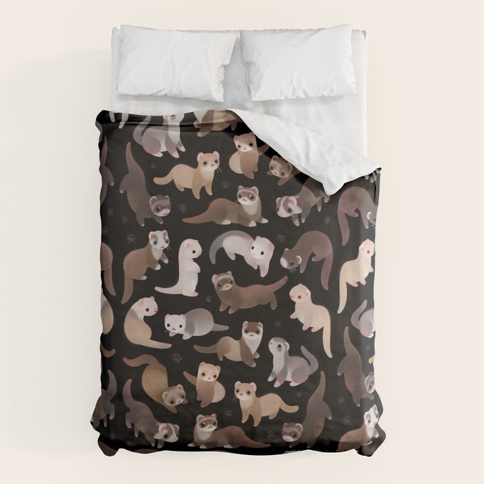 Ferret - dark Duvet Cover Gallery Image 1