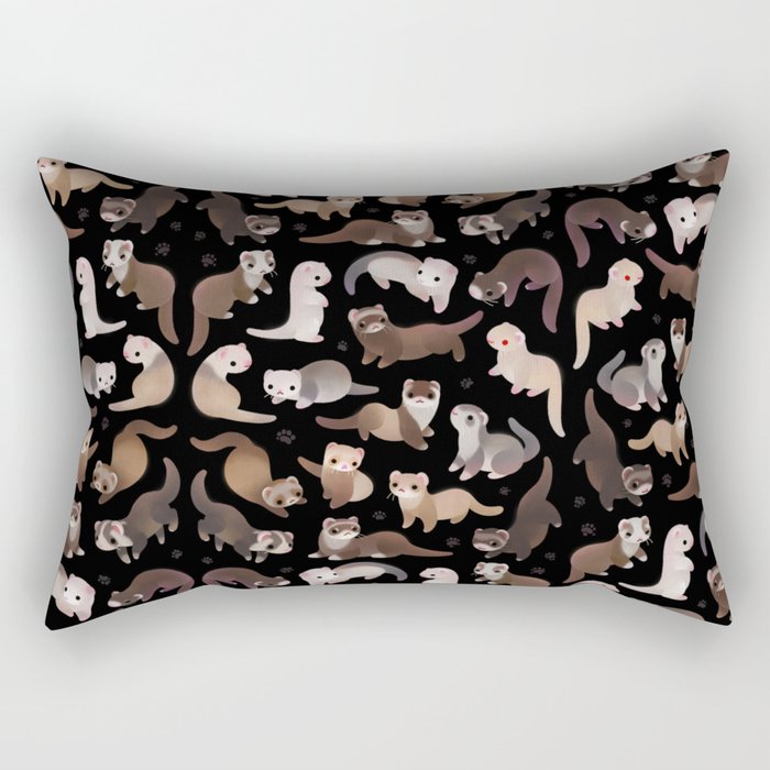 Ferret - dark Rectangular Pillow Gallery Image 2