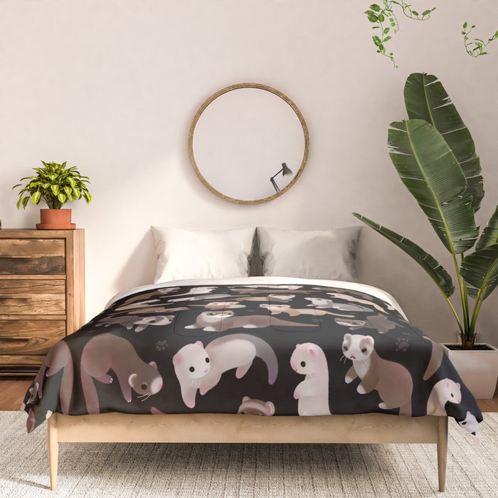 Ferret - dark Comforter Gallery Image 3