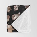 Ferret - dark Throw Blanket Gallery Image 3