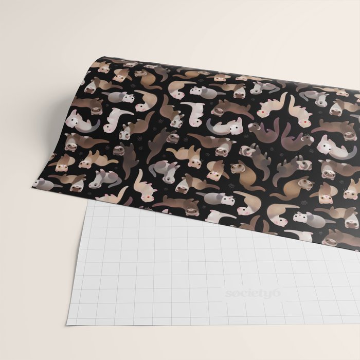 Ferret - dark Wrapping Paper Gallery Image 2