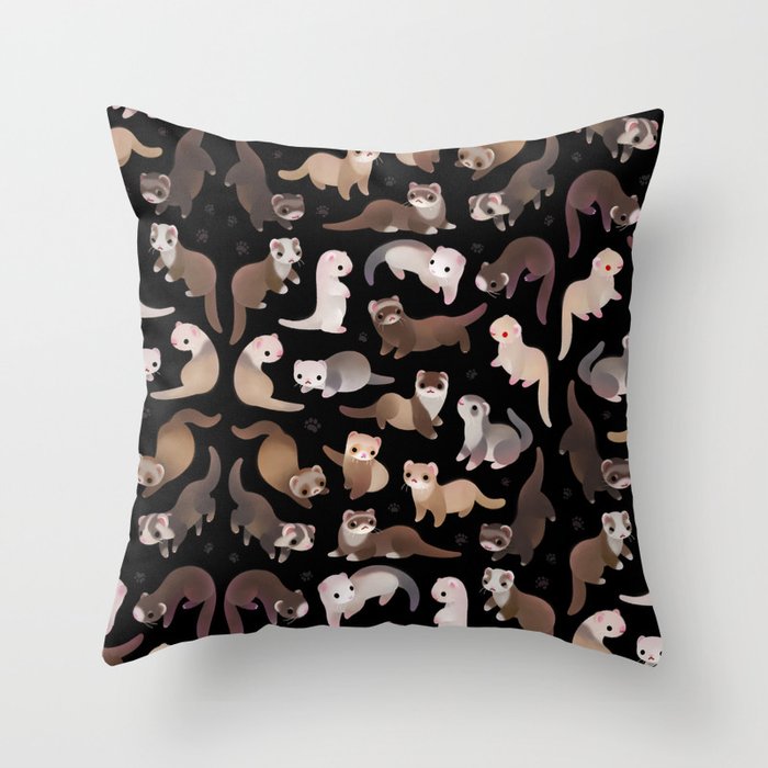 Ferret - dark Throw Pillow Gallery Image 6