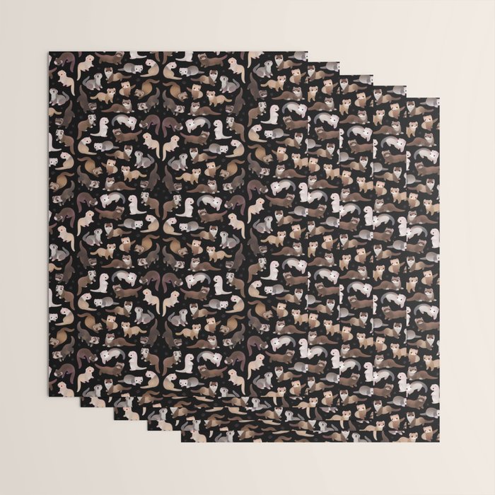 Ferret - dark Wrapping Paper Gallery Image 3