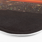SUNSET WITH A FULL MOON | collage | nature | warm | ocean | sea | glitter | glow | waves | sky bling Bath Mat Gallery Image 3