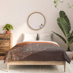SUNSET WITH A FULL MOON | collage | nature | warm | ocean | sea | glitter | glow | waves | sky bling Comforter Gallery Image 3